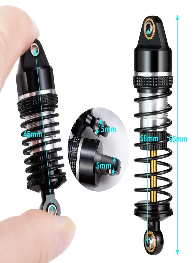 مجموعة ممتصات صدمات أمامية وخلفية من الألومنيوم من LSG، مقاس 58 مم، لسيارات Arrma 1/18 Granite Grom/Typhon Grom Mega 380-ARA2106، قطع غيار لترقية الشاحنات (أسود فضي) - Image 2